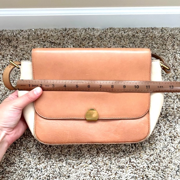 MADEWELL The Abroad Tan Leather ColorBlock Crossbody Shoulder Bag Flip Top - Picture 9 of 10